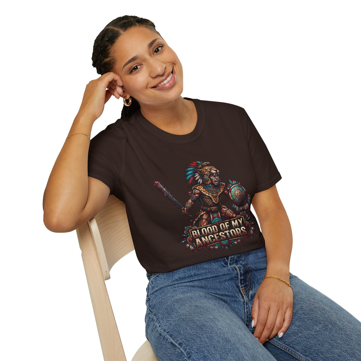 Aztec Warrior T-Shirt – 'Blood of My Ancestors' Graphic Tee