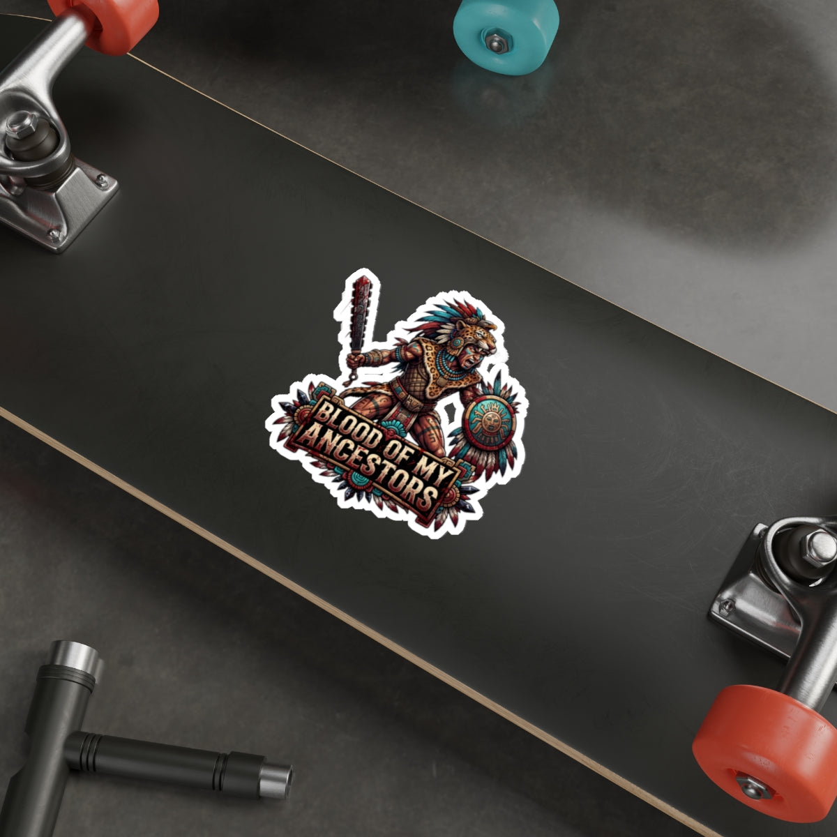 Die-Cut Sticker — "Blood of My Ancestors" Warrior Tribal Sticker