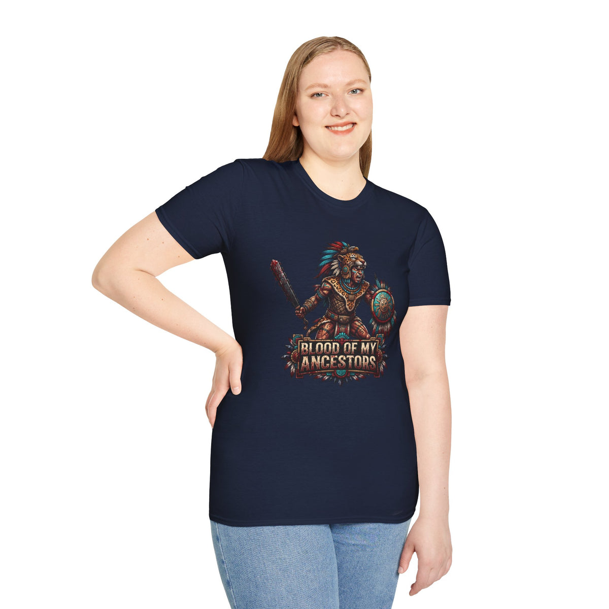 Aztec Warrior T-Shirt – 'Blood of My Ancestors' Graphic Tee