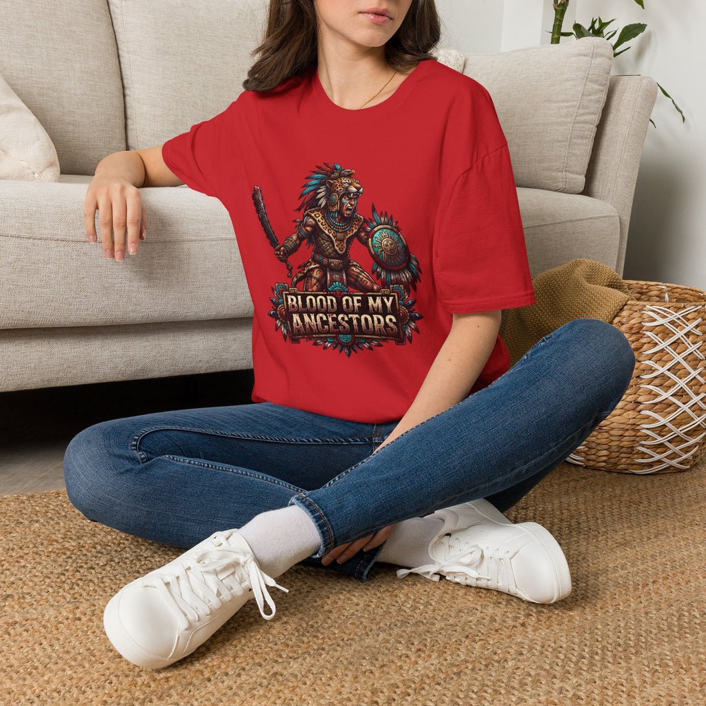Aztec Warrior T-Shirt – 'Blood of My Ancestors' Graphic Tee