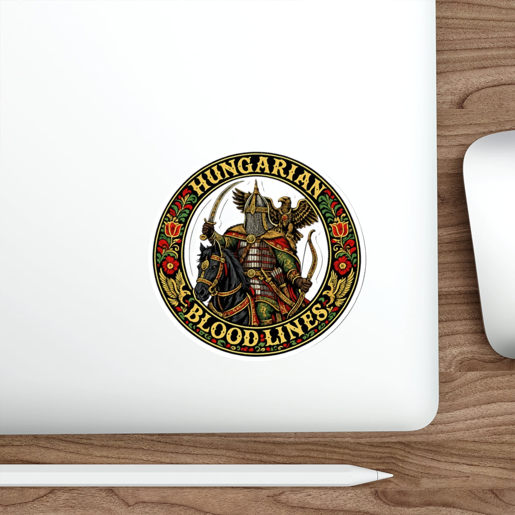 Hungarian Bloodlines Die-Cut Sticker Vintage Warrior Crest Emblem