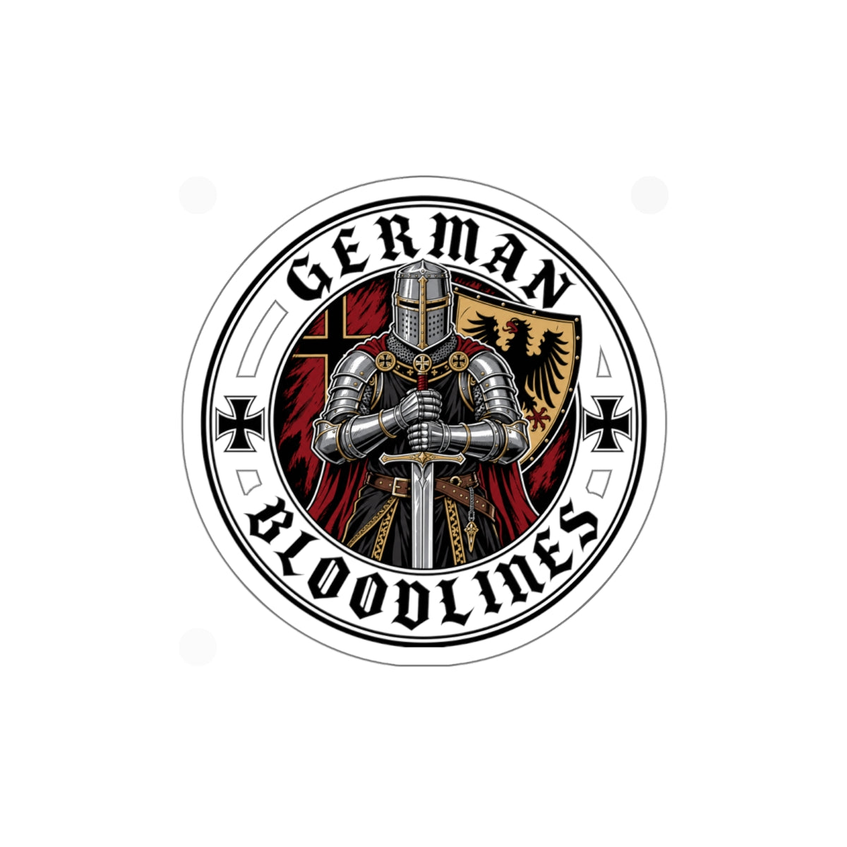 German Bloodlines Medieval Knight Die-Cut Sticker