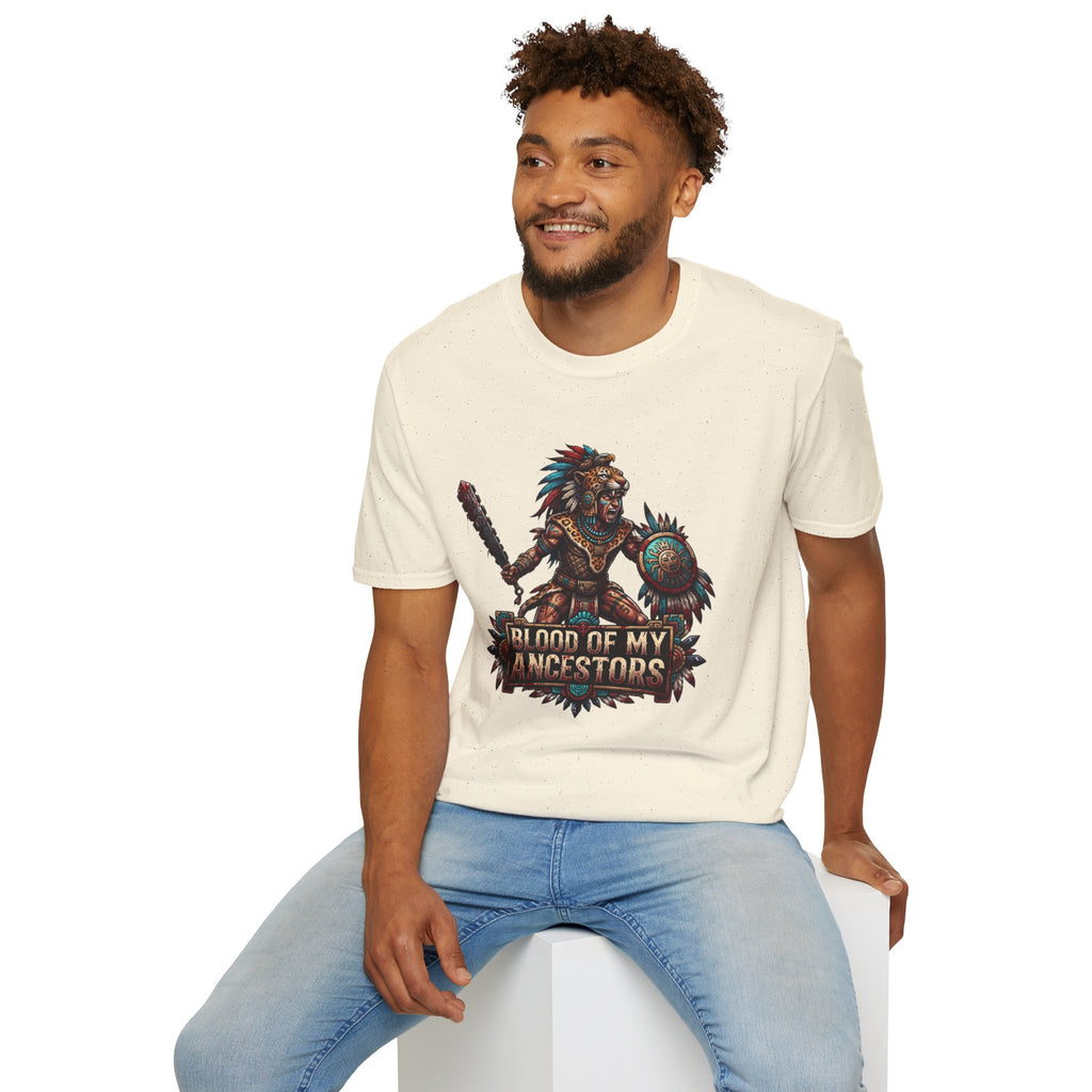 Aztec Warrior T-Shirt – 'Blood of My Ancestors' Graphic Tee