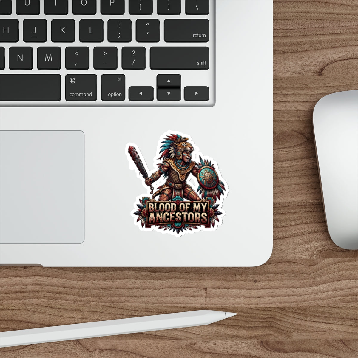 Die-Cut Sticker — "Blood of My Ancestors" Warrior Tribal Sticker